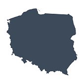 a illustrated blue Poland country map
