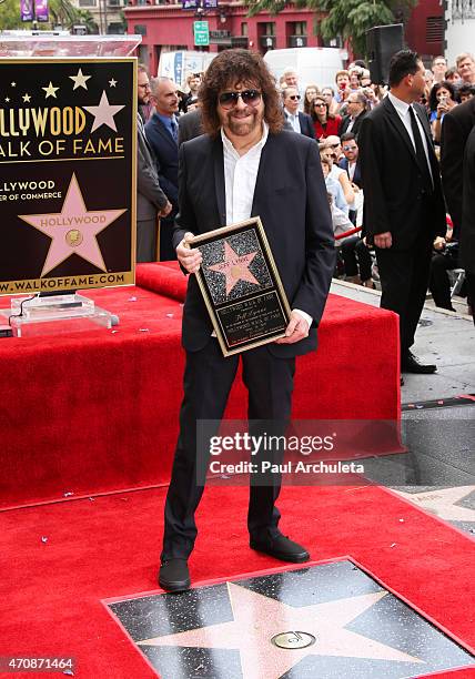 Musician Jeff Lynne is honored with a Star on The Hollywood Walk of Fame on April 23, 2015 in Hollywood, California.