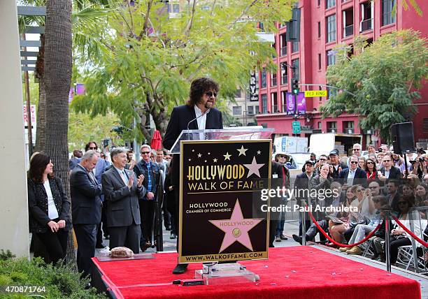 Musician Jeff Lynne is honored with a Star on The Hollywood Walk of Fame on April 23, 2015 in Hollywood, California.