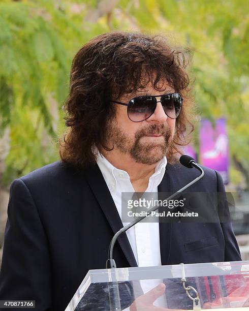 Musician Jeff Lynne is honored with a Star on The Hollywood Walk of Fame on April 23, 2015 in Hollywood, California.