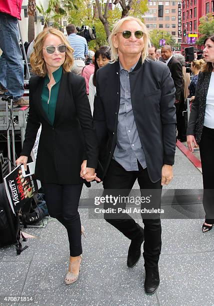 Musician Joe Walsh attends a ceremony honoring Jeff Lynne with a Star on The Hollywood Walk of Fame on April 23, 2015 in Hollywood, California.