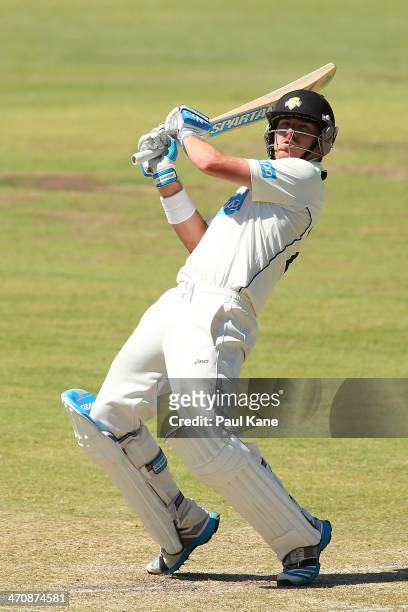 Marcus North of the Warriors bats during day two of the Sheffield Shield match between the Western Australia Warriors and the New South Wales Blues...
