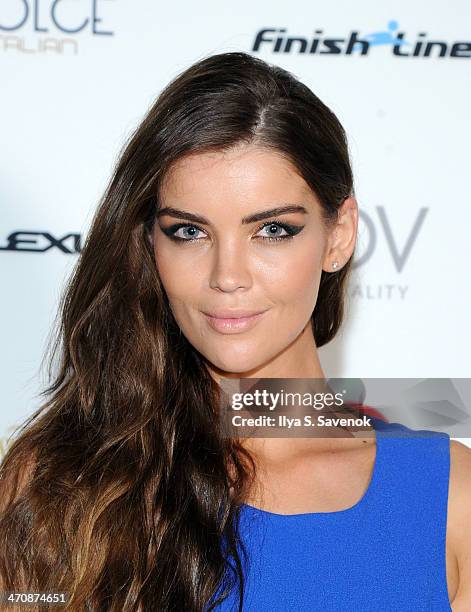 Model Natasha Barnard arrives at SI Swimsuit South Beach Soiree at The Gale South Beach on February 20, 2014 in Miami Beach, Florida.