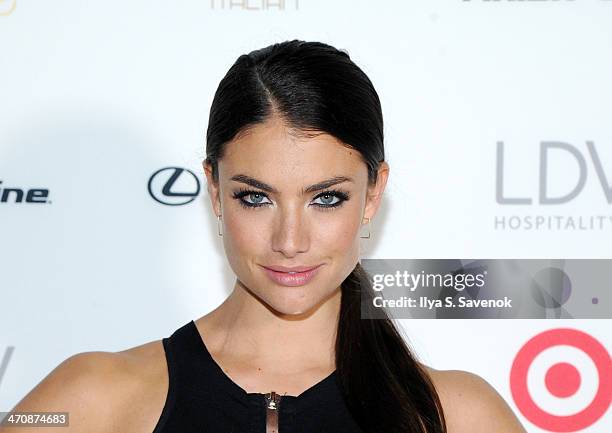 Model Lauren Mellor arrives at SI Swimsuit South Beach Soiree at The Gale South Beach on February 20, 2014 in Miami Beach, Florida.