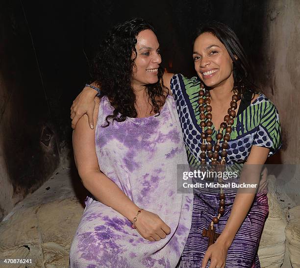 Isabel Celeste Dawson and actress Rosario Dawson attend the Shine On Sierra Leone's Annual "Light The Night" on February 20, 2014 in Venice,...