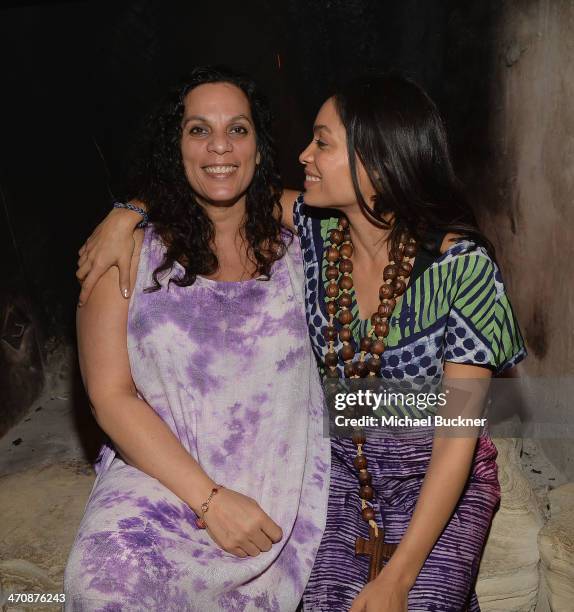 Isabel Celeste Dawson and actress Rosario Dawson attend the Shine On Sierra Leone's Annual "Light The Night" on February 20, 2014 in Venice,...