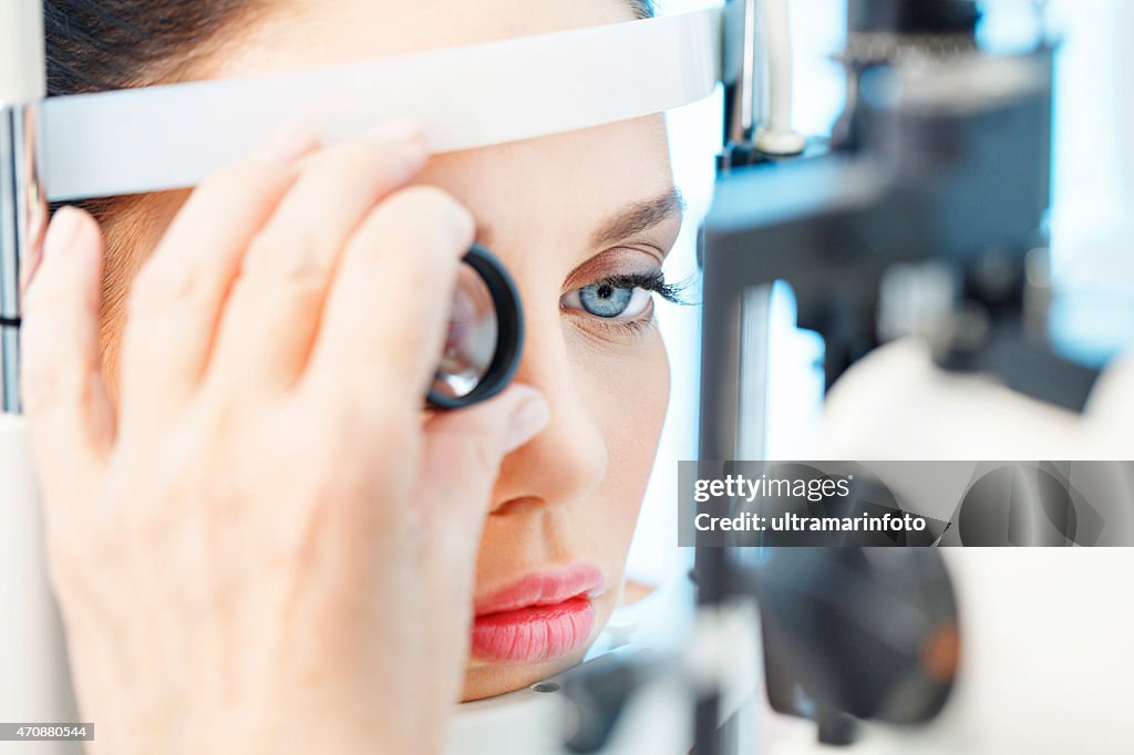 At the optician   Ophthalmology   Doctor ophthalmologist   Optometrist medical eye examination