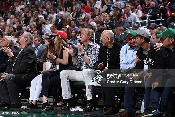 Milwaukee Bucks owner Wes Edens attends Game Three of the Eastern Conference Quarterfinals during the 2015 NBA Playoffs on April 23, 2015 at the BMO...
