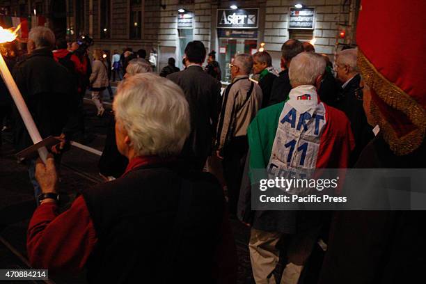 Torchlight for the 70th anniversary of the Liberation of Italy. April 25 is the symbol of the victorious struggle of resistance and military policy...