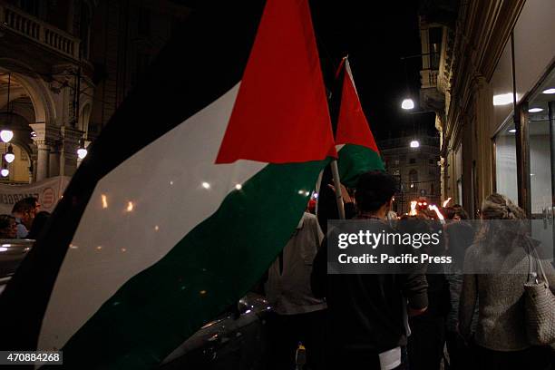 Torchlight for the 70th anniversary of the Liberation of Italy. April 25 is the symbol of the victorious struggle of resistance and military policy...