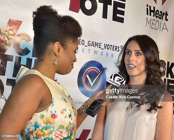 Author Akilah Hughes interviews Rock The Vote President Ashley Spillane at Rock The Vote Annual WHCD Weekend Kick-Off Event presented by Fusion and...