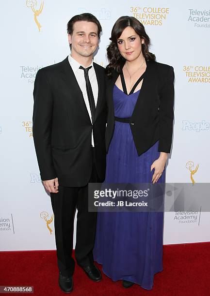 Jason Ritter and Melanie Lynskey attend the 36th College Television Awards on April 23, 2015 in Los Angeles, California.