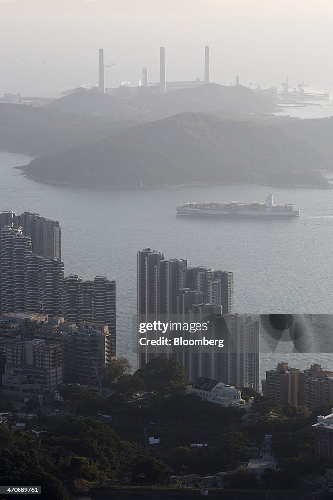 General Views Of Hong Kong Skyline Ahead Of GDP Numbers