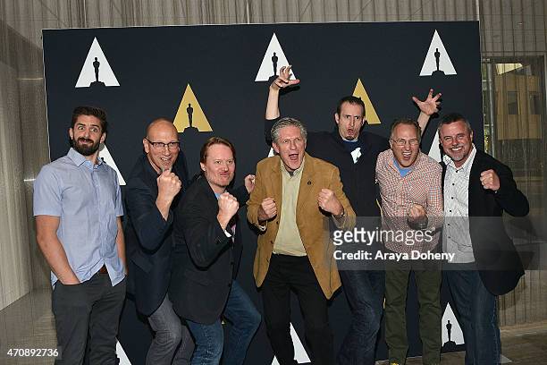 Zach Parrish, Roy Conli, Don Hall, Bill Kroyer, Chris Williams, Adolph Lusinsky and Kyle Odermatt attend the Academy of Motion Picture Arts and...