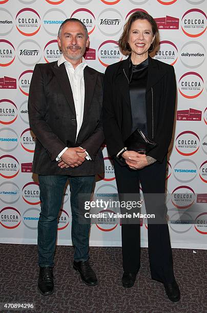 Executive Producer and Artistic Director Francois Truffaut and actress Annette Bening arrives at the COLCOA French Film Festival Premiere Of "The...