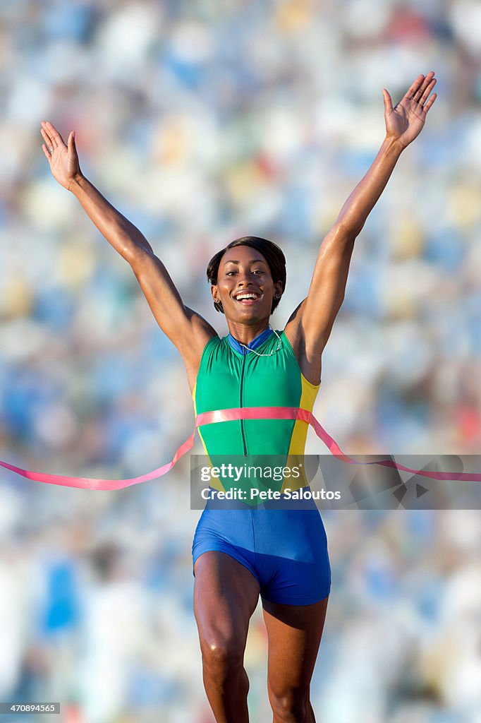 Runner at finish line