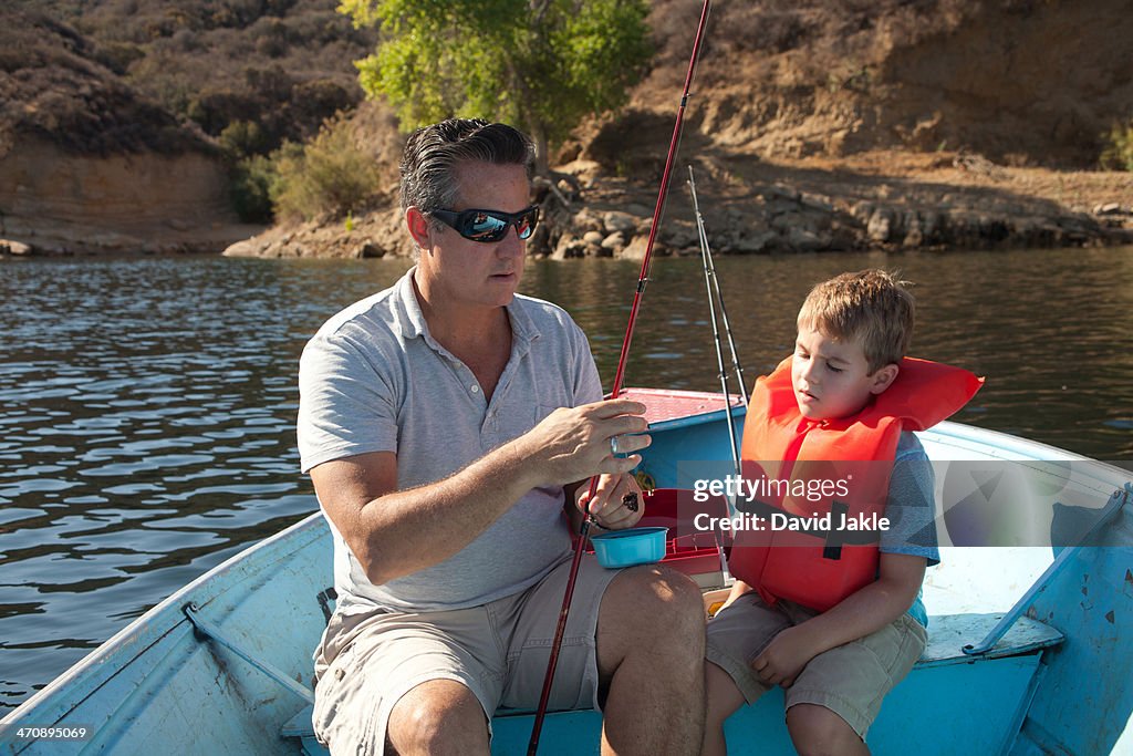 Father and son on fishing trip