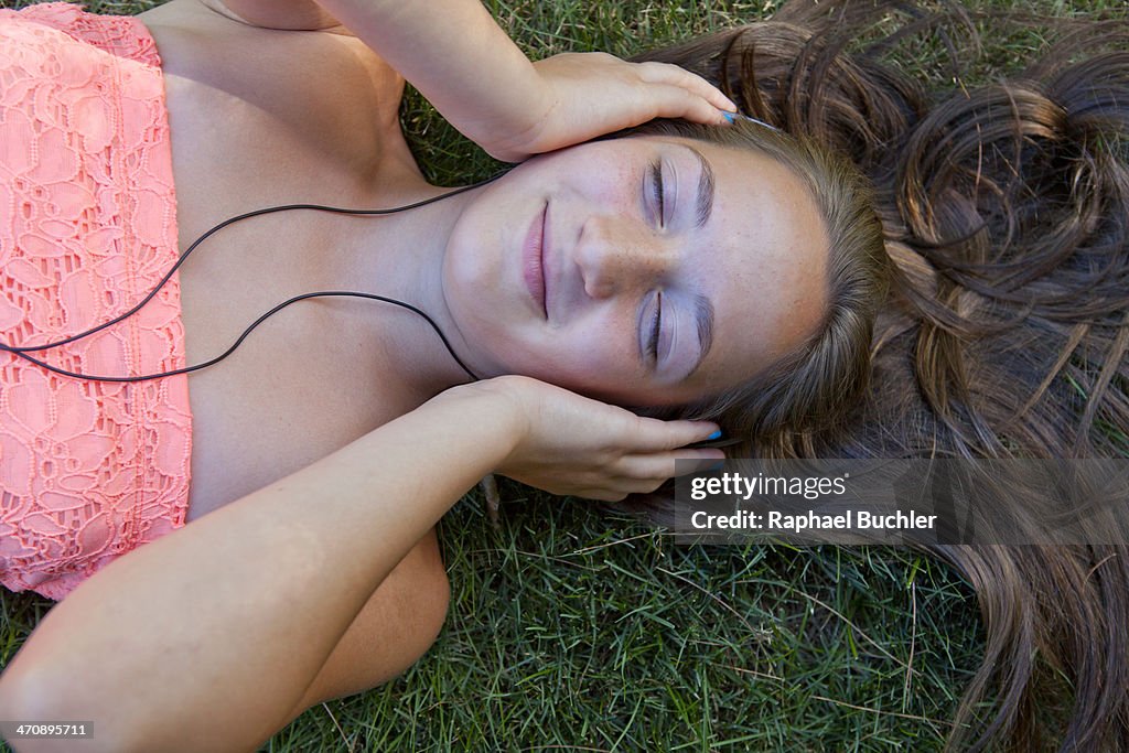 Girl listening to music