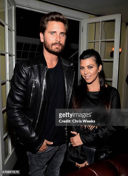 Personalities Scott Disick and Kourtney Kardashian attend Opening Ceremony and Calvin Klein Jeans' celebration launch of the #mycalvins Denim Series...