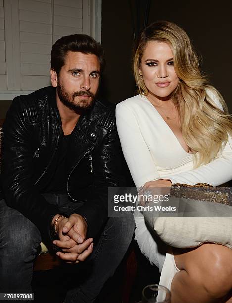 Personalities Scott Disick and Khloe Kardashian attend Opening Ceremony and Calvin Klein Jeans' celebration launch of the #mycalvins Denim Series...