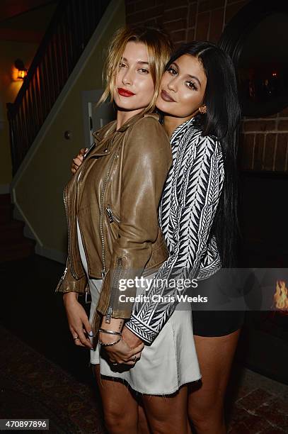 Model Hailey Baldwin and TV personality Kylie Jenner attend Opening Ceremony and Calvin Klein Jeans' celebration launch of the #mycalvins Denim...