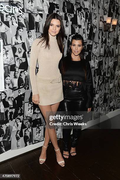 Model Kendall Jenner and tv personality Kourtney Kardashian attend Opening Ceremony and Calvin Klein Jeans' celebration launch of the #mycalvins...