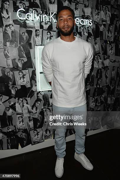 Actor Jussie Smollett attends Opening Ceremony and Calvin Klein Jeans' celebration launch of the #mycalvins Denim Series with special guest Kendall...