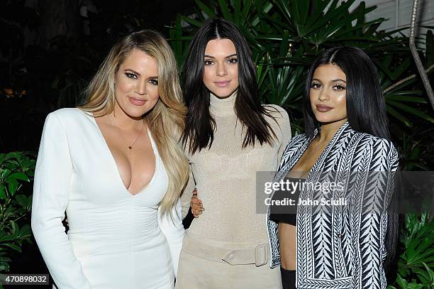 Personalities Khloe Kardashian, Kendall Jenner and Kylie Jenner attend Opening Ceremony and Calvin Klein Jeans' celebration launch of the #mycalvins...