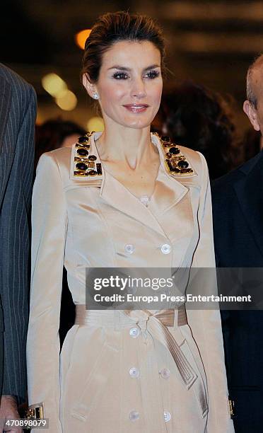 Princess Letizia of Spain attend the opening of the International Contemporary Art Fair ARCO 2014 at Ifema on February 20, 2014 in Madrid, Spain.