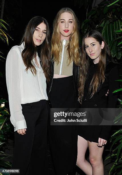 Musicians Danielle Haim, Este Haim and Alana Haim of Haim attend Opening Ceremony and Calvin Klein Jeans' celebration launch of the #mycalvins Denim...