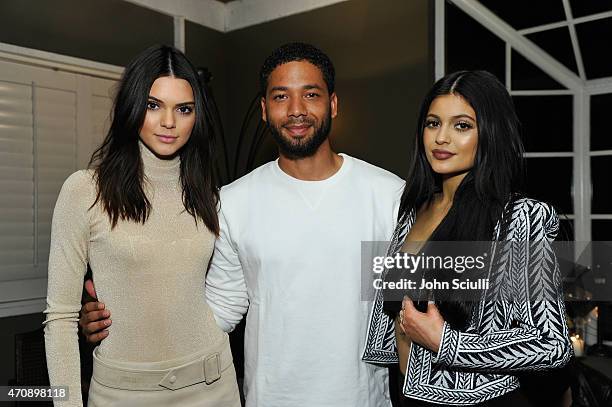 Model Kendall Jenner, actor Jussie Smollett and tv personality Kylie Jenner attend Opening Ceremony and Calvin Klein Jeans' celebration launch of the...