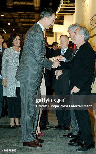 Prince Felipe and Ferran Adria attend the opening of the International Contemporary Art Fair ARCO 2014 at Ifema on February 20, 2014 in Madrid, Spain.