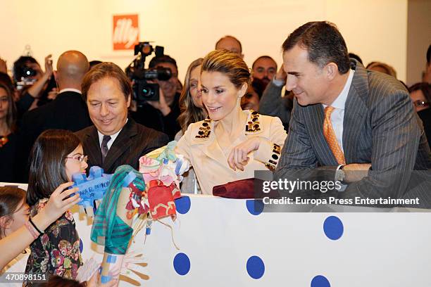 Prince Felipe and Princess Letizia of Spain attend the opening of the International Contemporary Art Fair ARCO 2014 at Ifema on February 20, 2014 in...