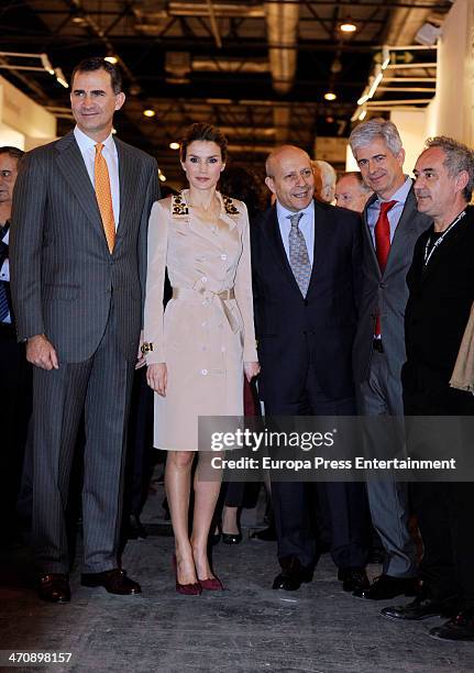 Prince Felipe , Princess Letizia of Spain and Ferran Adria attend the opening of the International Contemporary Art Fair ARCO 2014 at Ifema on...