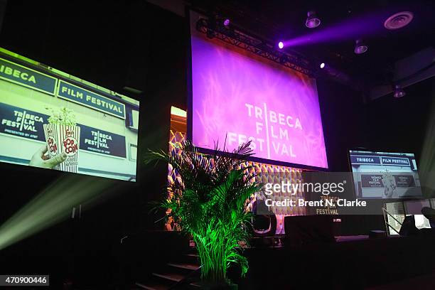 General view of the atmosphere during the Tribeca Film Festival Awards Night held at Spring Studios on April 23, 2015 in New York City.