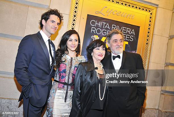 John Riddle, Michelle Veintimilla, Chita Rivera and Roger Rees attend the opening night of Broadway's 'The Visit' at Lyceum Theatre on April 23, 2015...