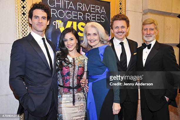 John Riddle, Michelle Veintimilla, Mary Beth Peil, Jason Danieley and David Garrison attend the opening night of Broadway's 'The Visit' at Lyceum...