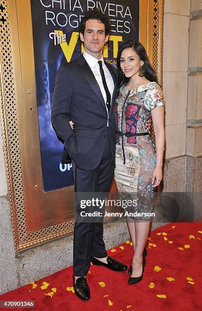 John Riddle and Michelle Veintimilla attend the opening night of Broadway's 'The Visit' at Lyceum Theatre on April 23, 2015 in New York City.