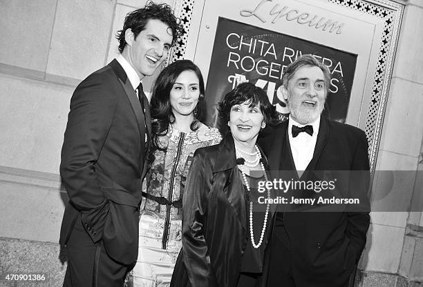 John Riddle, Michelle Veintimilla, Chita Rivera and Roger Rees attend the opening night of Broadway's 'The Visit' at Lyceum Theatre on April 23, 2015...