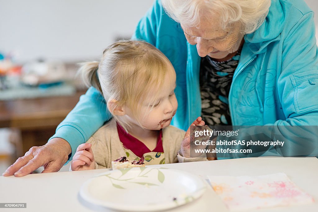 Toddler with great grandmother