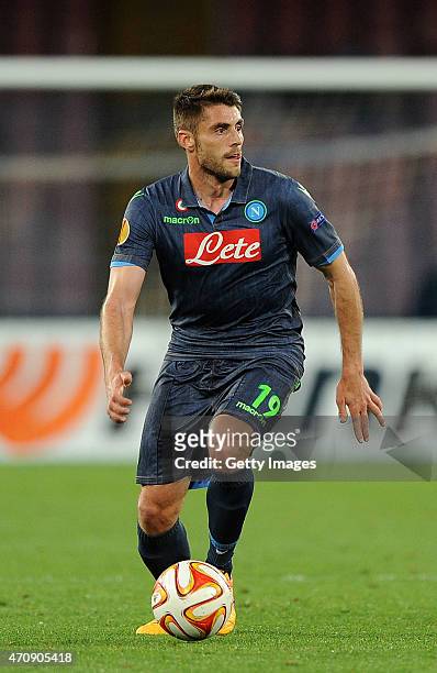 David Lopez of Napoli in action during the UEFA Europa League quarter-final second leg match between SSC Napoli and VfL Wolfsburg on April 23, 2015...