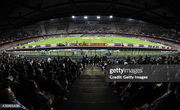 General view of the stadium ahead before the UEFA Europa League quarter-final second leg match between SSC Napoli and VfL Wolfsburg at Stadio San...