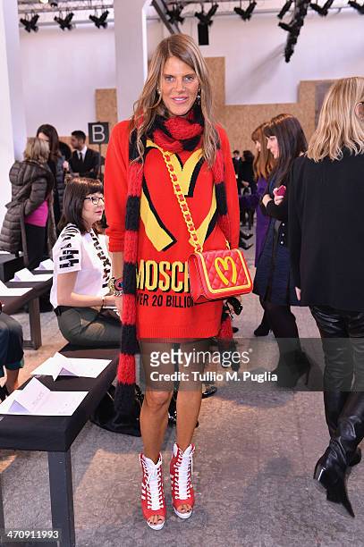 Anna Dello Russo attends the Sportmax Show as part of Milan Fashion Week Womenswear Autumn/Winter 2014 on February 21, 2014 in Milan, Italy.