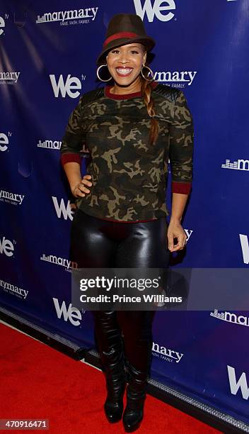 Tina Atkins-Campbell attends the "Mary Mary" season three premiere on February 20, 2014 in Atlanta, United States.