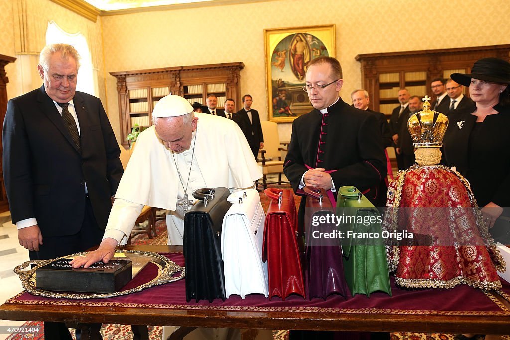 Pope Francis Meets President of the Czech Republic Milos Zeman