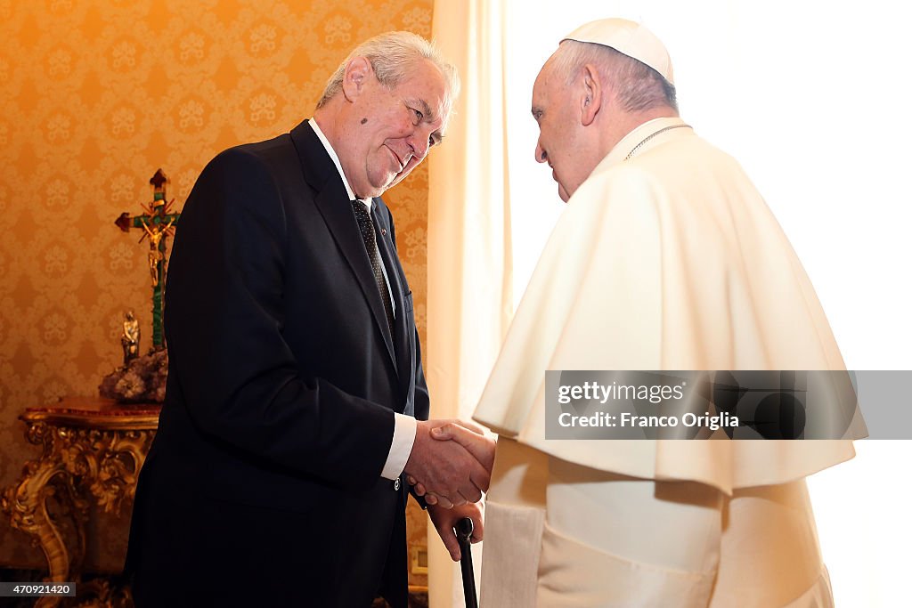 Pope Francis Meets President of the Czech Republic Milos Zeman