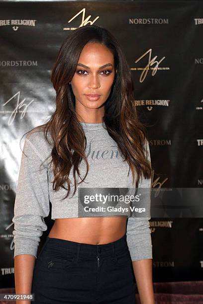 Joan Smalls poses as part of True Religion Collection event at Nordstrom San Juan on April 4, 2015 in San Juan, Puerto Rico.