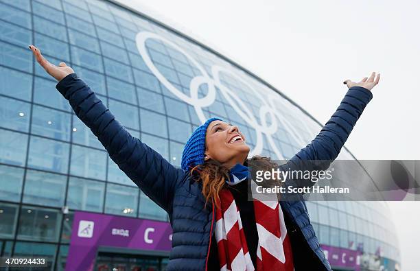 Lolo Jones of the USA Bobsled team poses in the Olympic Park during the Sochi 2014 Winter Olympics on February 20, 2014 in Sochi, Russia.