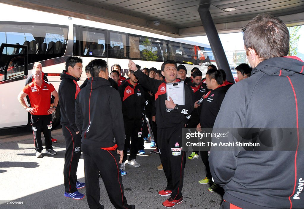 Japan Rugby National Team Squad Inspect World Cup Stadium