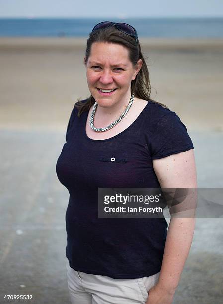 Anna Turley, Labour candidate for Redcar poses for photographs on the seafront on April 24, 2015 in Redcar, England. Anna Turley is campaigning to...